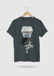 T-Shirt "Tak Tak mit Waschmaschine" grau